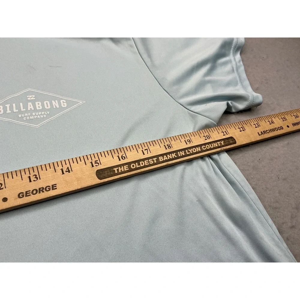Billabong Surf Rash Guard UPF 50+ Sun Protection Large Light Blue M4172BSS